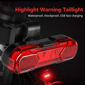 Cykel Lys Vandtæt Bageste Hale Multi Light-LED ' en USB-Genopladelige Mountain Bike Cykling Lys Sikkerhed Advarsel Lys Motorcykel
