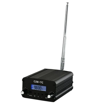 CZE-7C PLL FM Sender Radio Broadcast-Stationen 1W/7W Stereo Frekvens 76-108Mhz Pro Campus Forstærkere LCD -
