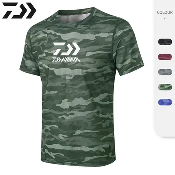 Daiwa Fiskeri T-Shirt Til Sommeren Mand Fisker Shirts Camouflage Fiskeri Tøj Udendørs Sport Åndbar Hurtig Tør Fiskeri Tøj