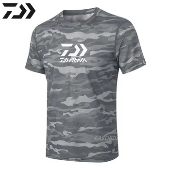 Daiwa Fiskeri T-Shirt Til Sommeren Mand Fisker Shirts Camouflage Fiskeri Tøj Udendørs Sport Åndbar Hurtig Tør Fiskeri Tøj