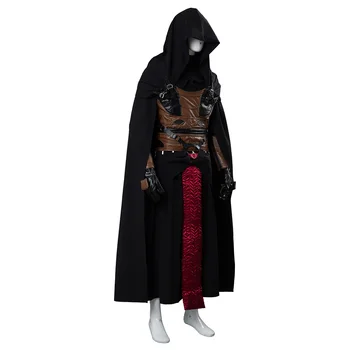 Darth Revan Kostume Sort Kappe Uniform Kappe Obi Wan Kenobi Kostume Halloween Mænd Robe Passer Til