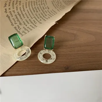 DAVINI Geometriske Crystal Drop Øreringe Erklæring Blå Grøn Vintage Øreringe Til Kvinder, Kvindelige Part Smykker Gaver MG423