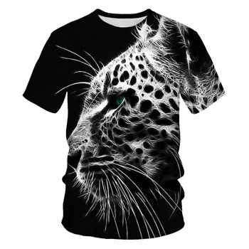 Dejlig Løve og Tiger Mode Trykt T-shirts 2021 Forår, Sommer Kort Ærme t-Shirts Mænd Kvinder Casual Chic High Street Pullovere