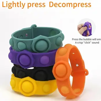 Dekompression Toy Dekompression Flip Nøglering Puslespil Tryk Finger Armbånd Til At Lindre Stress Voksen Dekompression Toy