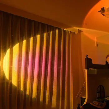 Dekorativ Lampe Solnedgangen Lys, Smuk Og Elegant Baggrund Væggen Leverer Kreative Nat Lys Solnedgang Lampe