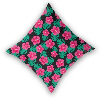 Dekorative Pudebetræk Hibiscus Blomster Og palmeblade Smide pudebetræk-Pladsen Polyester Pude Dække for hjemmekontor