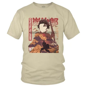 Demon Ukiyo Slayer Tshirt Mænd Graphic Tee Top Bomuld T-Shirt med Korte Ærmer Kimetsu ingen Yaiba Kamado Nezuko T-shirt i Gave Idé Merch