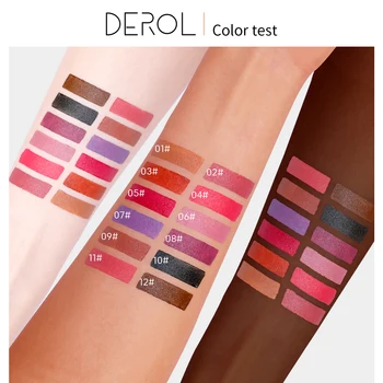 DEROL Sexet Mat 6 Farve Læift Vand Forskønne Glat Langvarig Pigment Øger Lip Tint Vandtæt og Farveægte Makeup