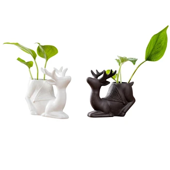 Desktop Potteplanter Keramiske Flowerpot Hvid Dekoration Hjem Keramik Kreative Ikke-Porøst Søde Tegneserie Have Sukkulenter Kunst Vase