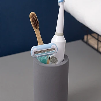 Diatoméjord Tandbørsteholder Cup Tandpasta Makeup Pensler Barbermaskiner Indehaveren Badeværelse Køkkenbordet Arrangør Badeværelse Tilbehør