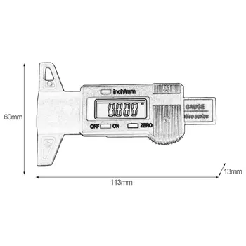 Digital Bil Dæk mønsterdybde Tester 0-25 mm profildybde Gauge Meter Measurer Af Caliper-LCD-Display Dæk Måling
