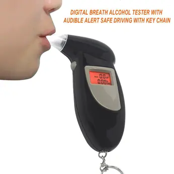 Digital Breath Alkohol Tester Med Akustisk Alarm, Sikker Kørsel Med Nøglering Hurtig Reaktion Alkohol Detektor