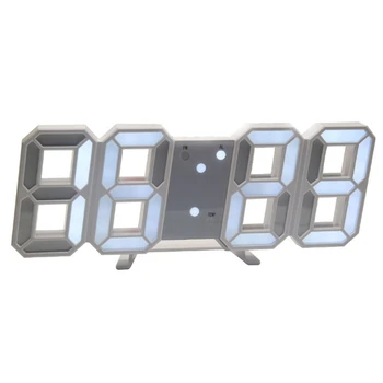 Digital Elektronisk Ur LED Bord Ur Lysstyrke Justerbar Alarm Clock Mode Væggen Hænger Ur USB-vægur