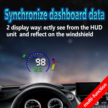 Digital Hastighedsmålere Hud Heads Up Display 5.8 tommer Store Skærm, Kørsel med høj hastighed Kilometertæller Alarm Bil Styling