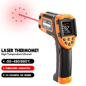 Digital infrarød Laser termometer termometer Ikke-kontakt pyrometer Imager Hygrometer IR termometro Farve-LCD-lys-alarm