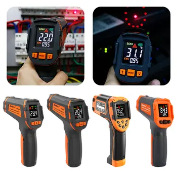 Digital infrarød Laser termometer termometer Ikke-kontakt pyrometer Imager Hygrometer IR termometro Farve-LCD-lys-alarm