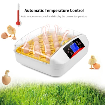 Digital Æg Inkubator Automatisk Fjerkræ Hatcher Maskine LCD-Display Temperatur Luftfugtighed Forudindstillede Alarm for Kylling Vagtler Fugle