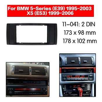 DIN Bil Fascia Stereo Auto Radio Ramme beslag til BMW 5-Serie E39 X5 E53 1995-2003 Trim Installere Panel Kit Bezel Plade