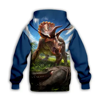 Dinosaur 3D Printet Hættetrøjer Børn Pullover Dreng Til Pige Sweatshirt Sjove Dyr Beklædning Drop Shipping 01
