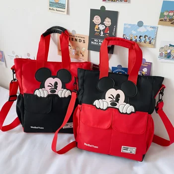 Disney Mickey Schoolbags Børnehave Håndtaske Elementary School Taske Børn Vejledning Taske Drenge Piger Kunst Bag Messenger Taske