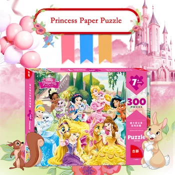 Disney Princess Papir Puslespil 300 Stykker Elsa Anna Sophia Havfrue Mickey, Minnie Pædagogisk Legetøj Gave til Børn Boxed Ny