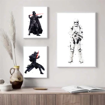 Disney Star Wars Akvarel Kunst Lærred Malerier, Film Plakat og Print Væg Kunst Billede for Kids Room Cuadros Hjem Dekoration