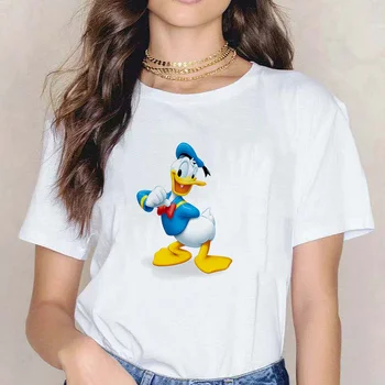 Disney Tegnefilm Kvindelige Tshirt Mickey Mouse Vennerne Print Kort Ærme Toppe & t-Shirts Mode Afslappet T-Shirt til Kvinder, Tøj, T-shirts