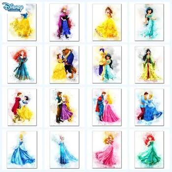 Disney Tegnefilm Skønhed Prinsesse Figur Lærred Maleri Plakater og Prints til Børn Værelses Væggen Gave Dekoration Cusdros