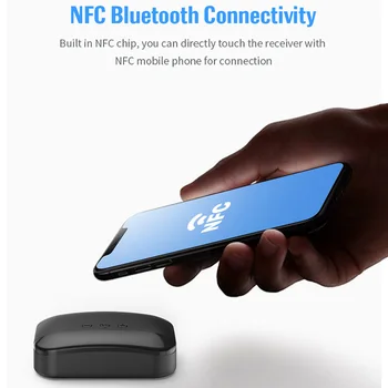 DISOUR Bluetooth-5.0 Audio Receiver Smart NFC Med Mic 3,5 MM AUX Stereo RCA Støtte TF Kort, U disk Play Wireless Adapter Til Bil
