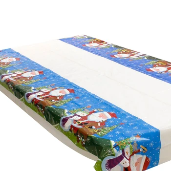 Disponibel Glædelig Jul Rektangulære Trykt PVC Tegnefilm Dug 110x180cm Glædelig Jul Fest Dekoration Drop Shipping