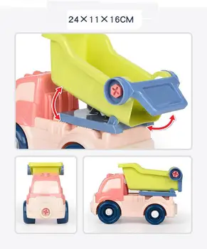 DIY Engineering Køretøj Bil Tegnefilm Aftagelig Multifunktionelle Forsamling Engineering Køretøj Børns Pædagogiske Puslespil Legetøj