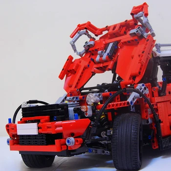 DIY High-tech Super sportsvogn Mini cooperr Red Køretøj Byen SUV Model byggesten Pædagogiske Mursten Legetøj Til Børn Gave