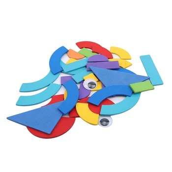 DIY Jigsaw puslespil med pony dyr, Træ-Tetris Tangram Puslespil, Børn Puslespil, Puslespil Legetøj ToysDevelop Baby Intelligens