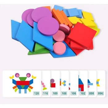 DIY Jigsaw puslespil med pony dyr, Træ-Tetris Tangram Puslespil, Børn Puslespil, Puslespil Legetøj ToysDevelop Baby Intelligens