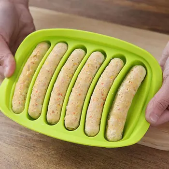 DIY Pølse Gøre Mould Baby kosttilskud Bagning Værktøjer Køkken Rekvisitter Med 6 Grid Silikone Skinke Hot Dog Burger Gøre Skimmel