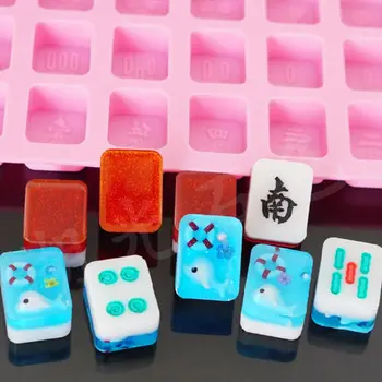 DIY Silikone Lille Mahjong Skimmel Krystal Dråbe Gel Høj Spejl Idé Kreative Skimmel Håndlavet Tilbehør 97QF