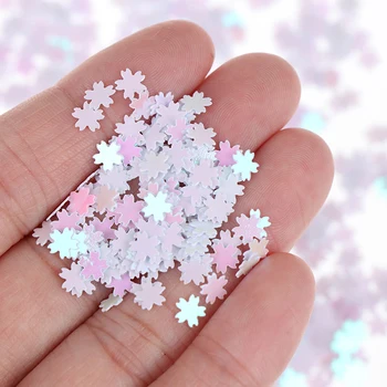 DIY-Ultra-tynd Cherry Blossom Skiver Filler Iriserende Sakura Cherry Blossom Glitter Harpiks Forsyninger Nail Art Decoden Slime