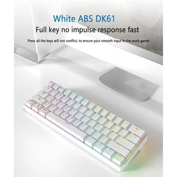 DK61 Mekanisk Tastatur, Rgb Bluetooth-Baggrundsbelyst Kablede Dual-Mode Tastatur Egnet til Spil-Elskere