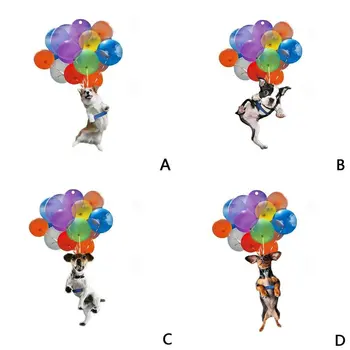 Dog Hængende Ornament Med Farverig Ballon Bil Hængende Ornament Bil Interiør Let Flyvende Hund