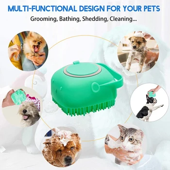 Dog Silikone Gummi Pet Dispenser Børster til Hund&Grooming CatsShower