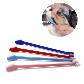 Dog Tandbørste Kat Pet Dental Grooming Vask tandbørste Pet Tand Rengøring af Værktøj hund tandbørste stick pet supplies