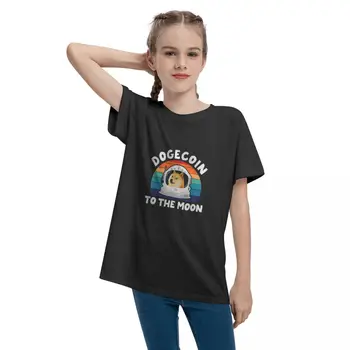 Doge Cryptocurrency Dogecoin Til Månen Retro Spa Teenage-T-shirt Unisex Komfortabel Mode Sommer Toppe Bomuld