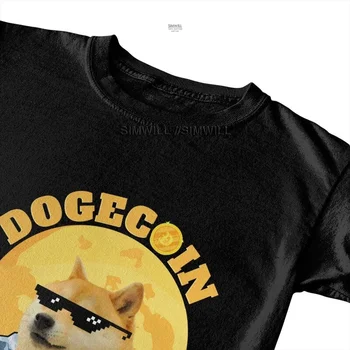 Dogecoin Humor Til Månen Bitcoin T-shirt Mænd Grafisk T-Shirt med Korte Ærmer Bomuld Sjove Shiba Inu Hund Unik Tshirt Tee Toppe