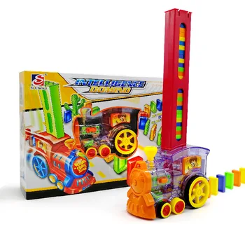 Domino Rally Elektronisk Tog Model Farverige Toy Sæt Pige, Dreng, Børn, Børn Gave Nyt Design