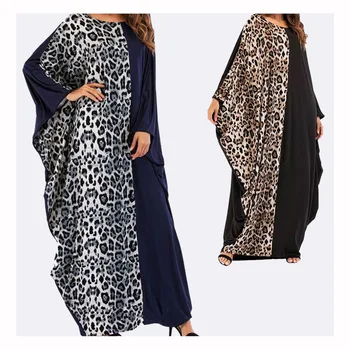 Donsignet Muslimske Kjole Muslimske Mode Print Flagermus Ærme Muslimske Robe Abaya Dubai Abaya Tyrkiet Lang Kjole