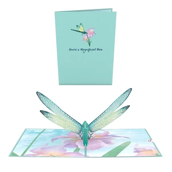 Dragonfly Op Lykønskningskort Fødselsdag, Tak Gaver, Jul Postkort