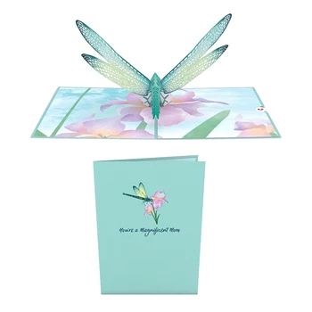 Dragonfly Op Lykønskningskort Fødselsdag, Tak Gaver, Jul Postkort