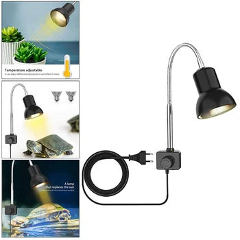 Drejelig Akvarium Krybdyr Varme Lys Clamp Lamp Bulb w/ Clip-25W EU Stik