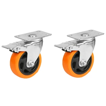 Drejeligt Hjul Hjul Kraftige Hjul med Bremse Premium-Dobbelt Låsning af Hjul Ingen Støj Hjul til Møbler