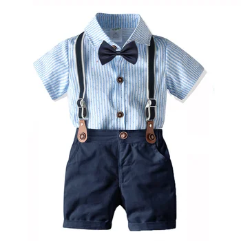 Drenge Baby One-piece Kjole Outfit Sæt Bow Tie Harajuku Bib Passer til fire-stykke Party Fødselsdag Kjoler 1 2 3 4 År